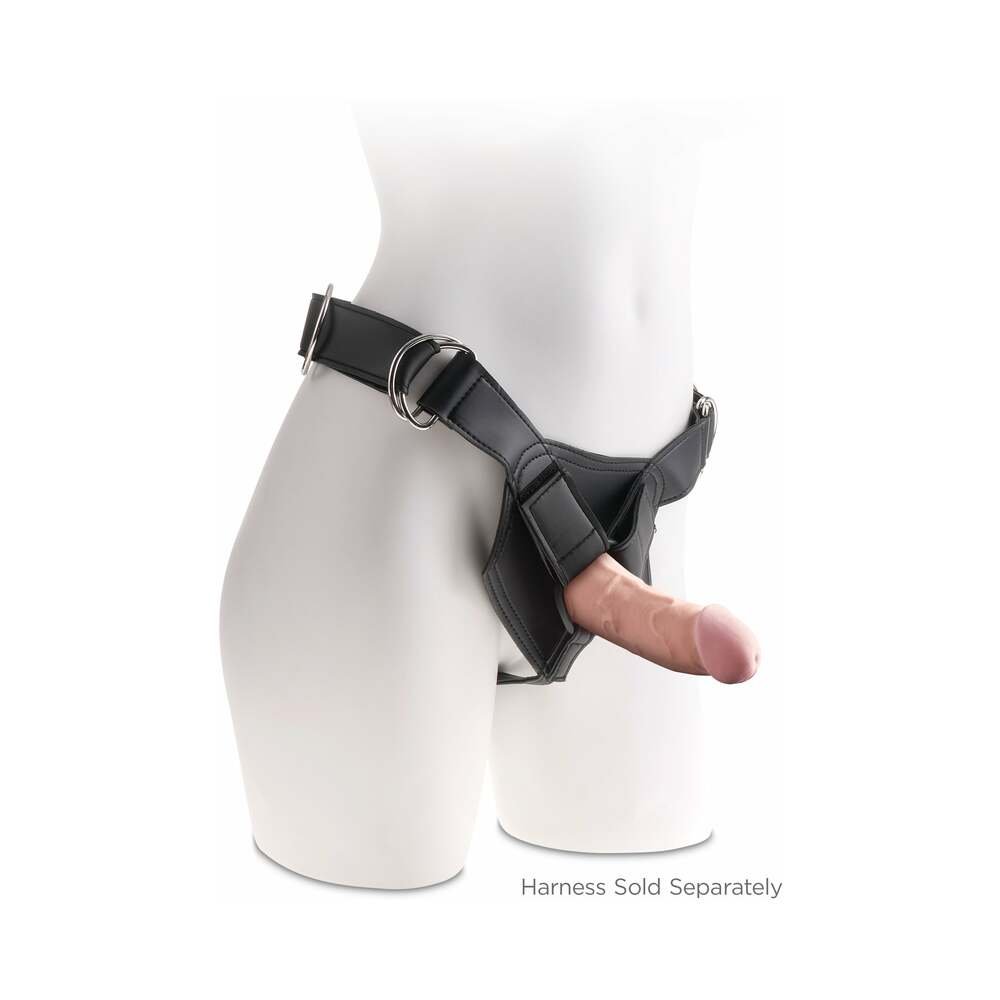 King Cock Plus 6 in. Triple Density Cock Realistic Dildo With Suction Cup Beige - Image 4