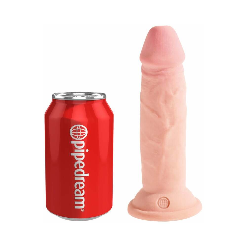 King Cock Plus 6 in. Triple Density Cock Realistic Dildo With Suction Cup Beige - Image 5