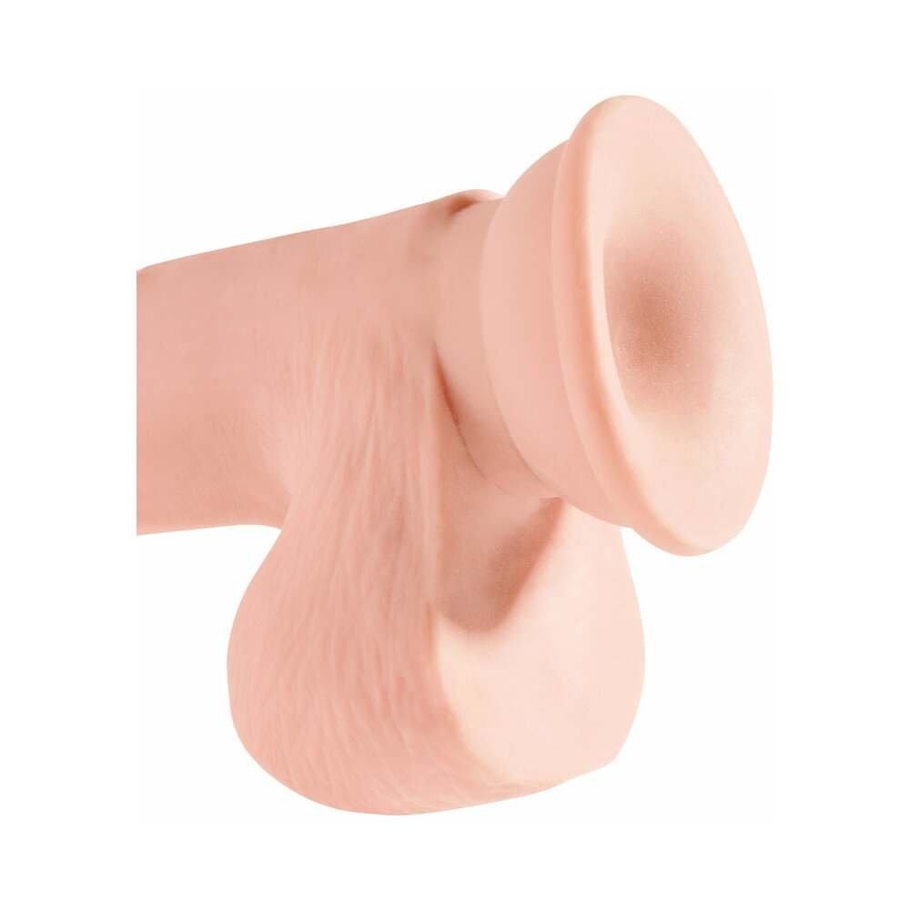 King Cock Plus 7.5 in. Triple Density Cock With Balls Realistic Suction Cup Dildo Beige - Image 6