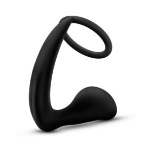 Alternative view of Anal Adventures Platinum Silicone Cock Ring Plug Black