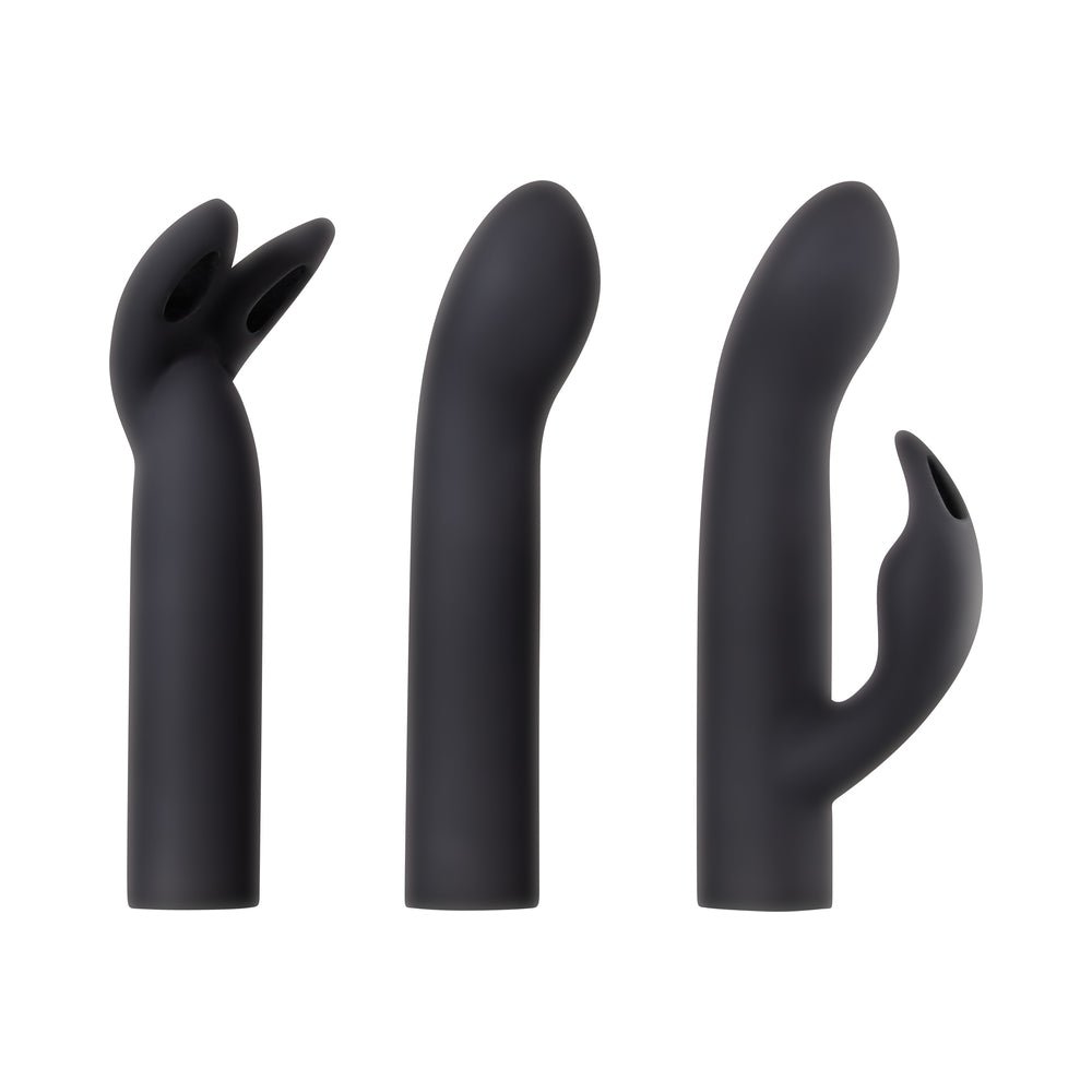Evolved Four Play Rechargeable Silicone Bullet Vibrator and 3-Piece Sleeve Set Black - Image 3