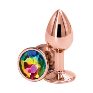 Alternative view of Rear Assets Rose Gold Anal Plug Small Rainbow