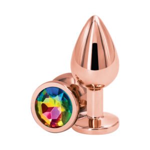 Alternative view of Rear Assets Rose Gold Anal Plug Medium Rainbow