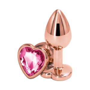 Alternative view of Rear Assets Rose Gold Heart Plug Small Pink