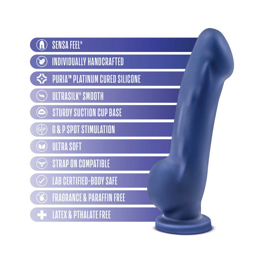 Avant D8 Ergo 7.5 in. Dual Density Silicone Dildo Indigo - Image 5