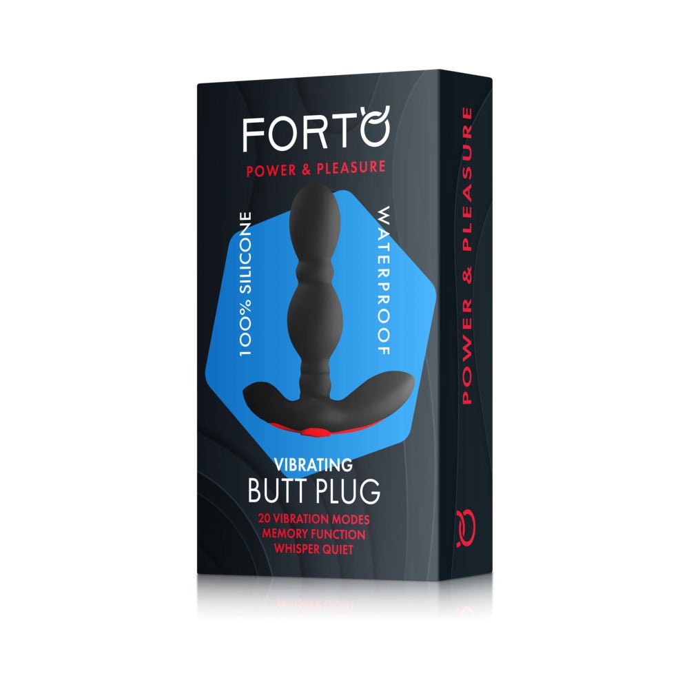 Forto Vibrating Anal Plug Rechargeable Silicone Black - Image 8