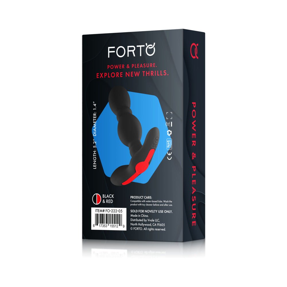 Forto Vibrating Anal Plug Rechargeable Silicone Black - Image 9