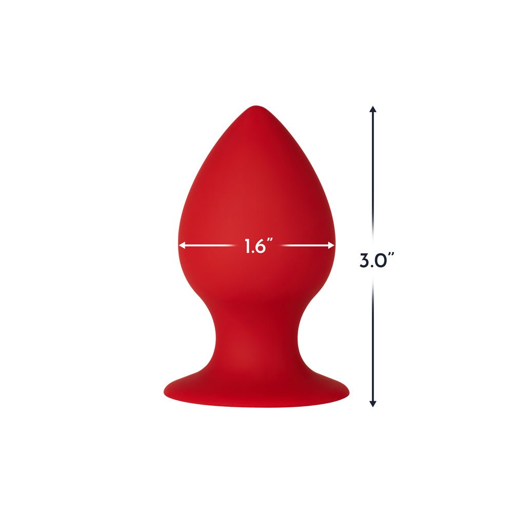 Forto F-98 Cone Silicone Anal Plug Small Red - Image 4
