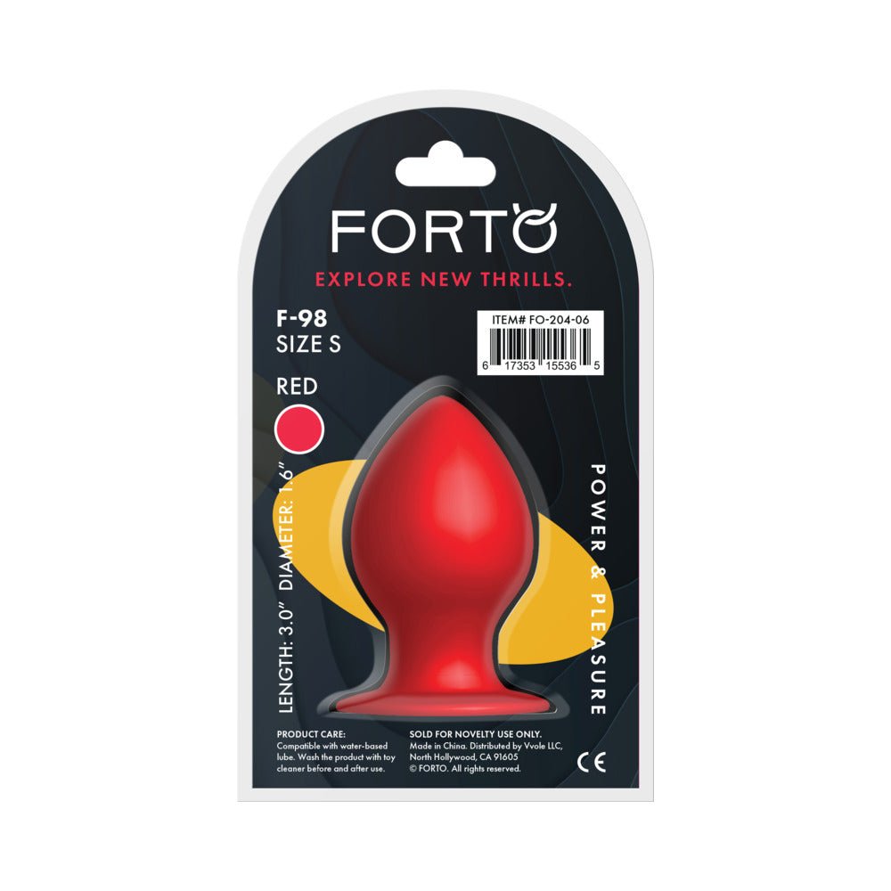 Forto F-98 Cone Silicone Anal Plug Small Red - Image 5