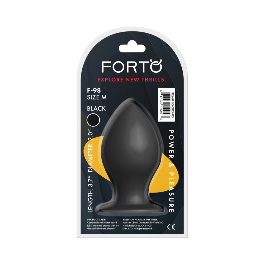 Forto F-98 Cone Silicone Anal Plug Medium Black - Image 5