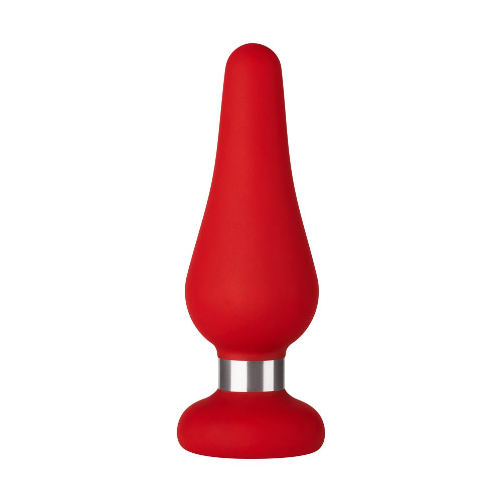 Forto F-21 Tear Drop Silicone Anal Plug Medium Red - Image 2