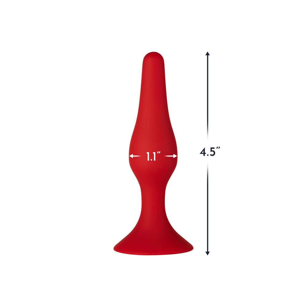 Forto F-11 Lungo Silicone Anal Plug Small Red - Image 4