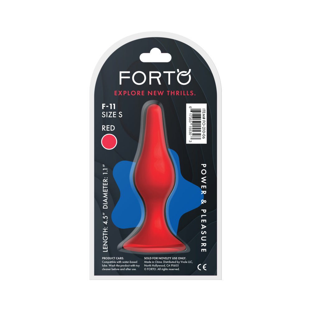 Forto F-11 Lungo Silicone Anal Plug Small Red - Image 5