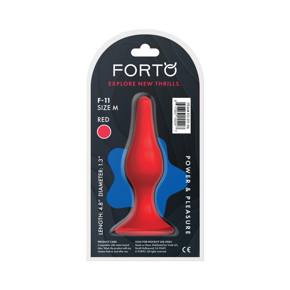 Forto F-11 Lungo Silicone Anal Plug Medium Red - Image 5