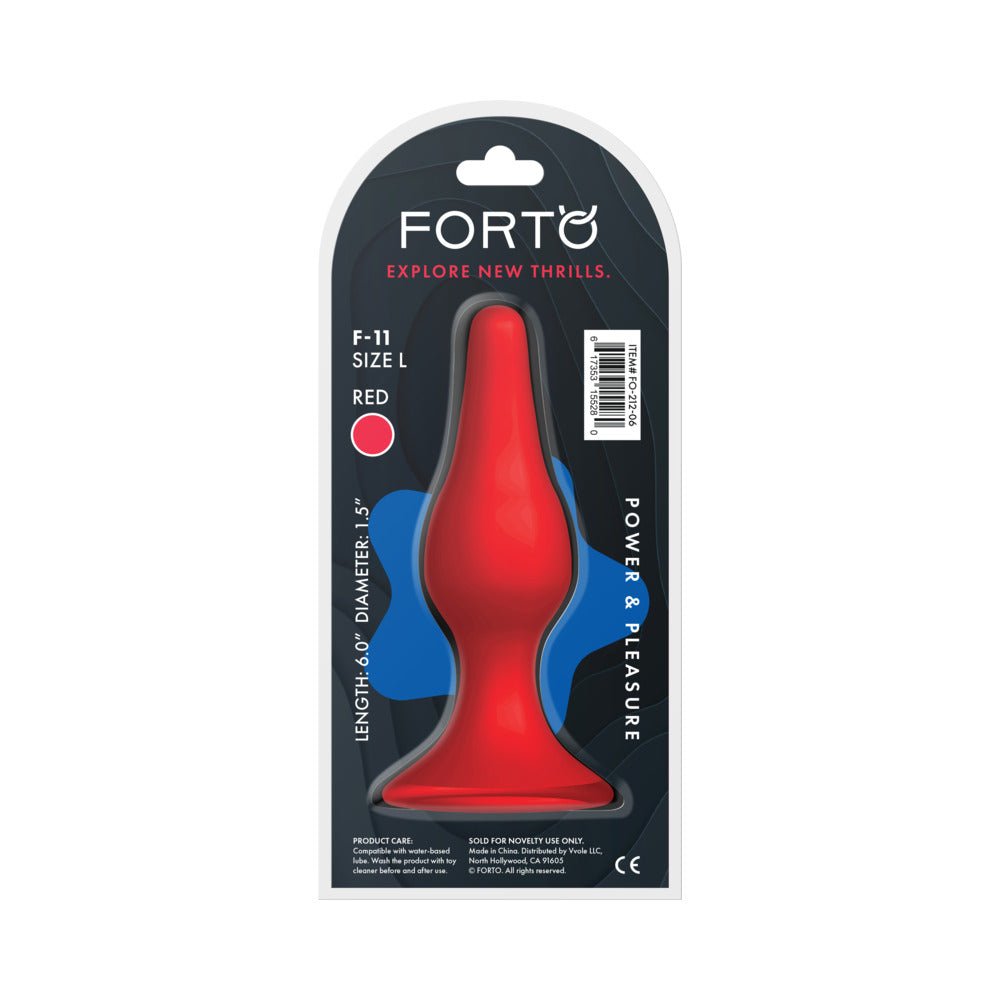 Forto F-11 Lungo Silicone Anal Plug Large Red - Image 5