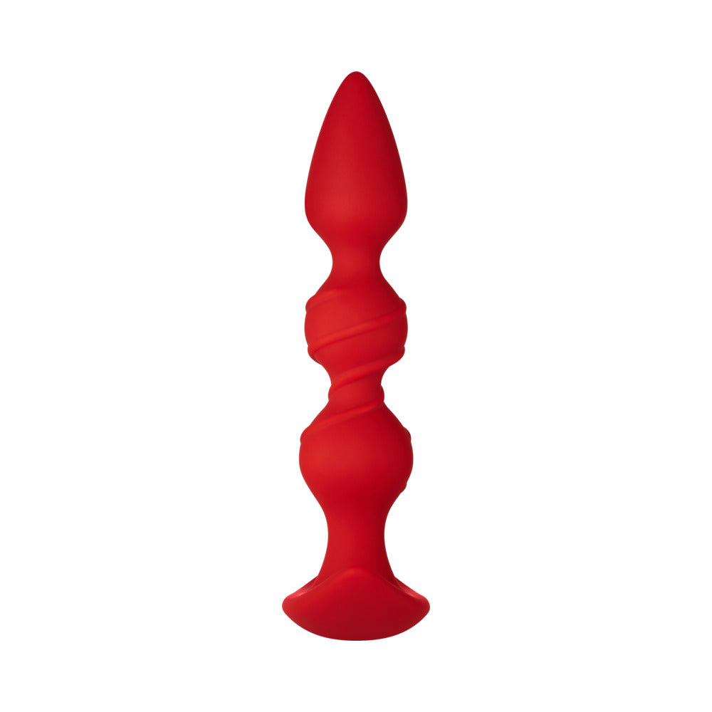 Forto F-42 Spiral Beads Silicone Anal Plug Red - Image 3