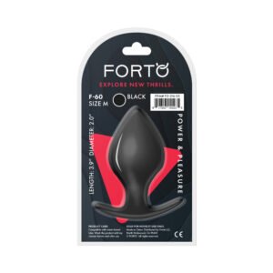 Forto F-60 Spade Silicone Anal Plug Medium Black - Image 6