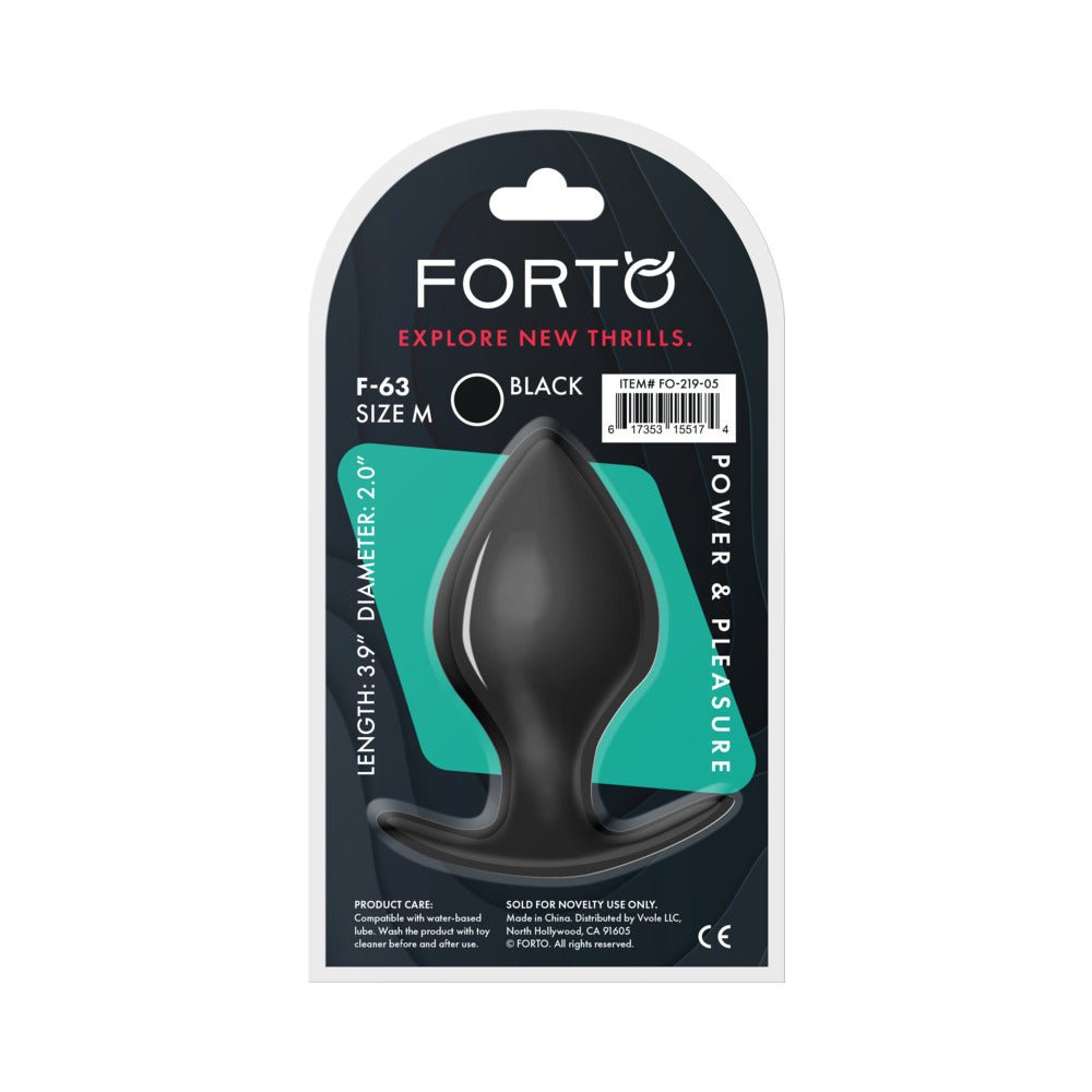 Forto F-63 Rattler Spade Silicone Anal Plug Medium Black - Image 6