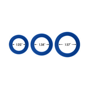 Forto F-61 3-Piece Silicone Cockring Set Blue - Image 5