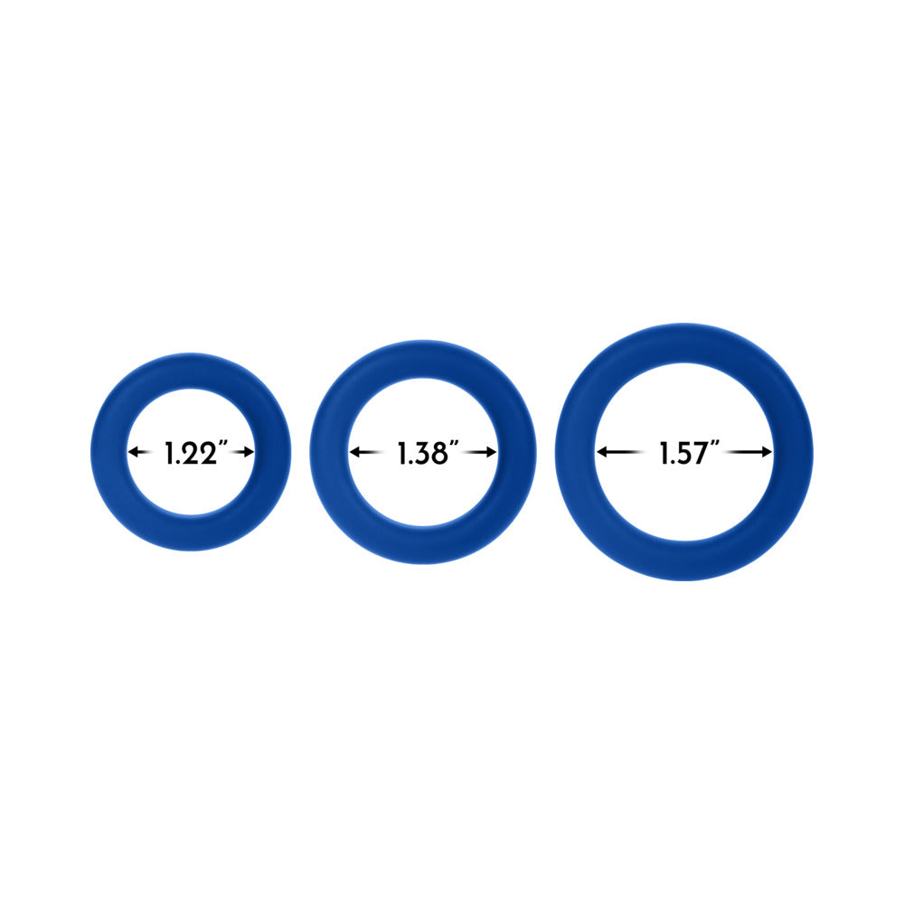 Forto F-61 3-Piece Silicone Cockring Set Blue - Image 5