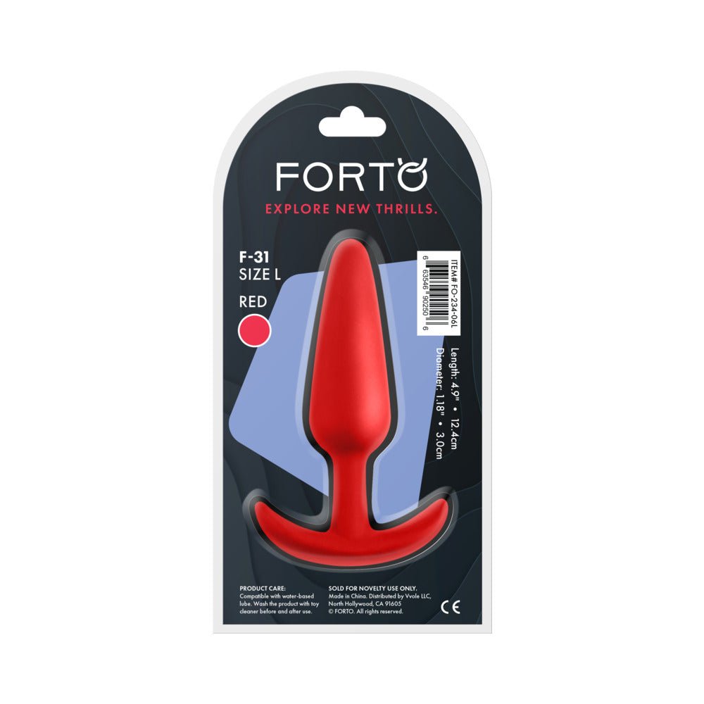 Forto F-31 Silicone Anal Plug Large Red - Image 6