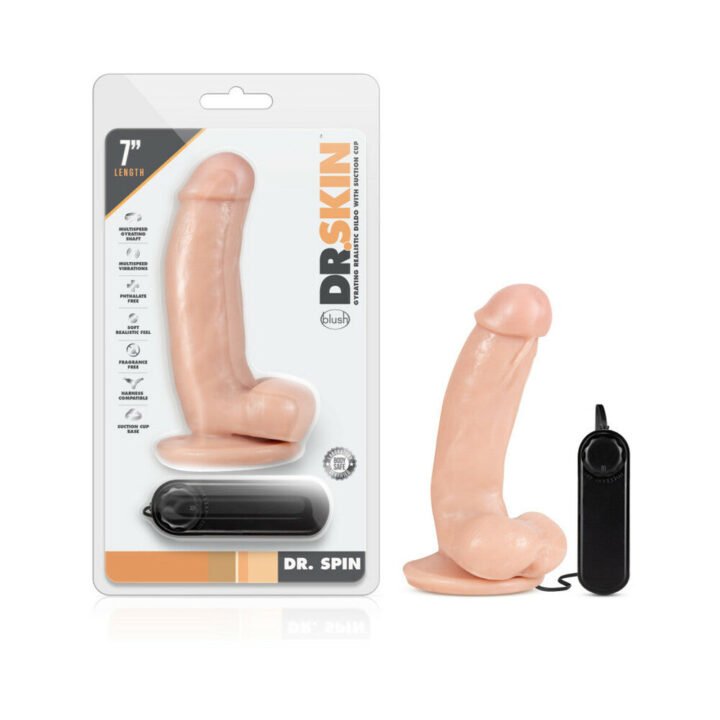 Dr. Skin Dr. Spin 7 in. Gyrating Realistic Dildo with Balls Beige