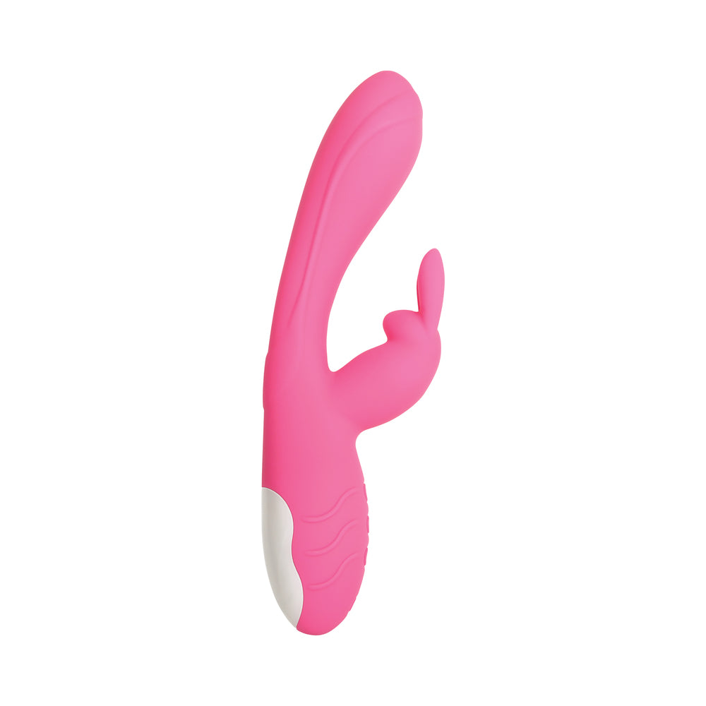 Evolved Bunny Kisses Rechargeable Silicone Rabbit Vibrator Pink - Image 4