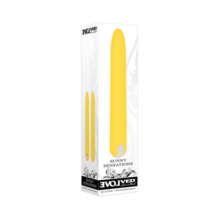 Evolved Sunny Sensations Rechargeable Silicone Sli mline Vibrator Yellow