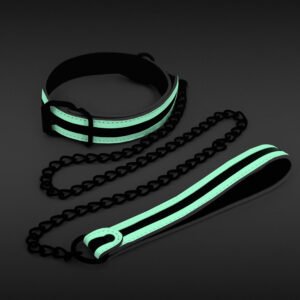 GLO Bondage Collar & Leash Green - Image 3