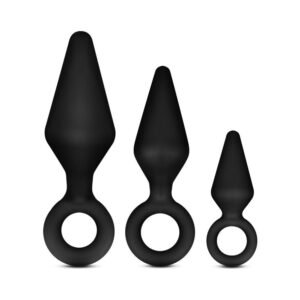 Alternative view of Anal Adventures Platinum Silicone 3-Piece Loop Plug Kit Black