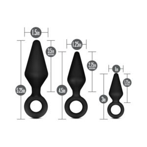 Anal Adventures Platinum Silicone 3-Piece Loop Plug Kit Black - Image 6