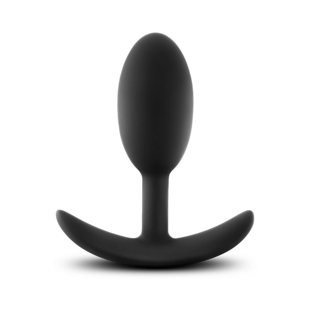 Anal Adventures Platinum Silicone Weighted Vibra Slim Plug Medium Black - Image 2