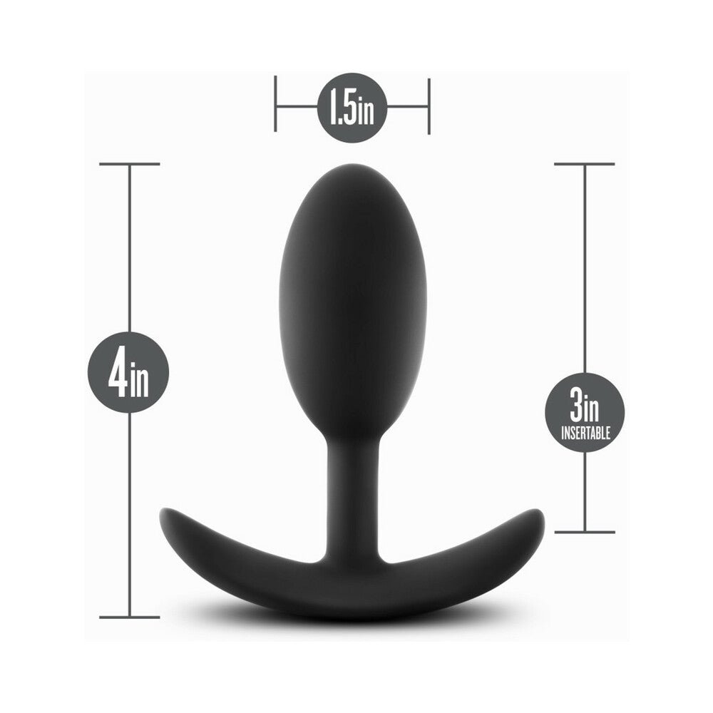 Anal Adventures Platinum Silicone Weighted Vibra Slim Plug Medium Black - Image 8