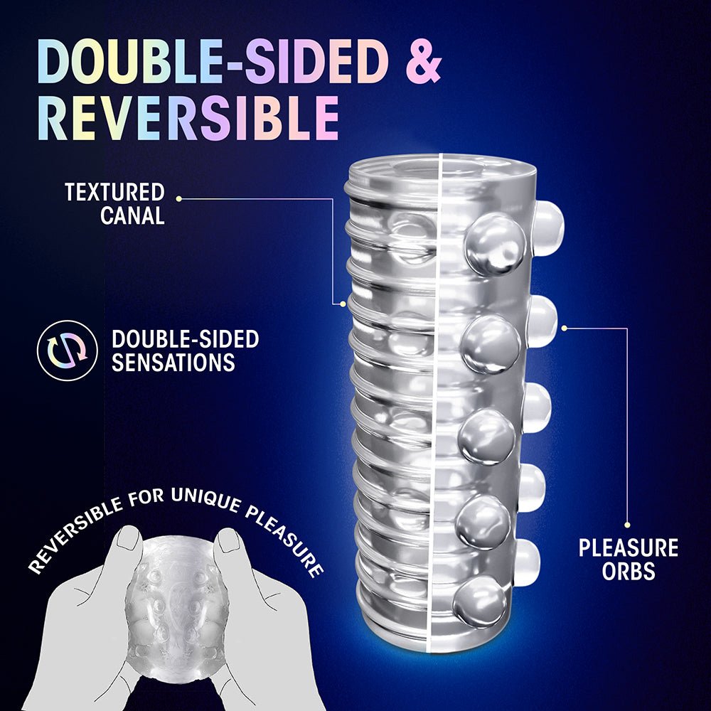 M for Men Soft + Wet Reversible Orb Glow in the Dark Self-Lubricating Stroker Frosted - Image 9