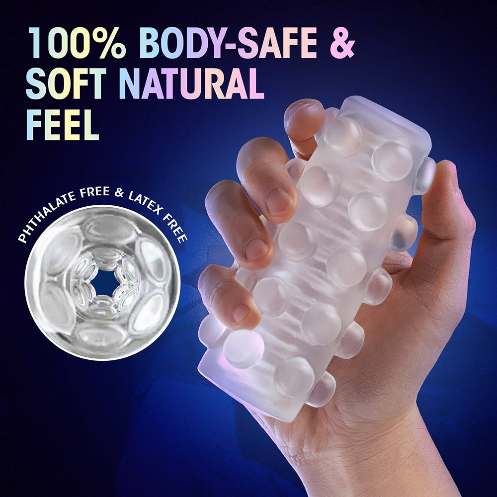 M for Men Soft + Wet Reversible Orb Glow in the Dark Self-Lubricating Stroker Frosted - Image 10