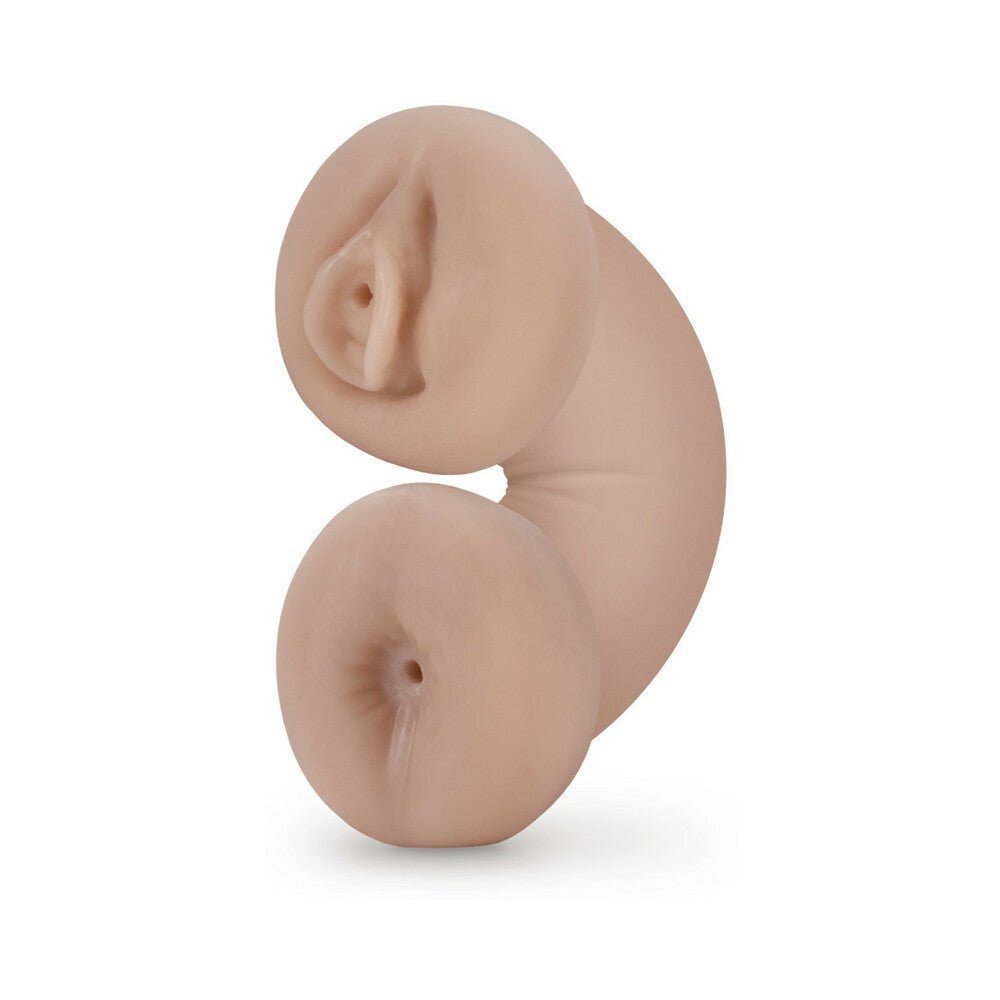 M for Men Soft + Wet Double Trouble Glow in the Dark Self-Lubricating Stroker Beige - Image 2