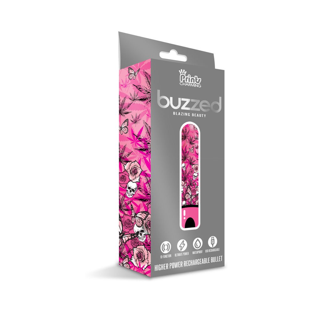 Prints Charming Buzzed Rechargeable Bullet - Blazing Beauty - Pink - Image 6