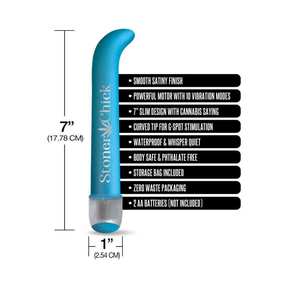 Prints Charming Buzzed 7" G-Spot Vibe - Stoner Chick - Blue - Image 3