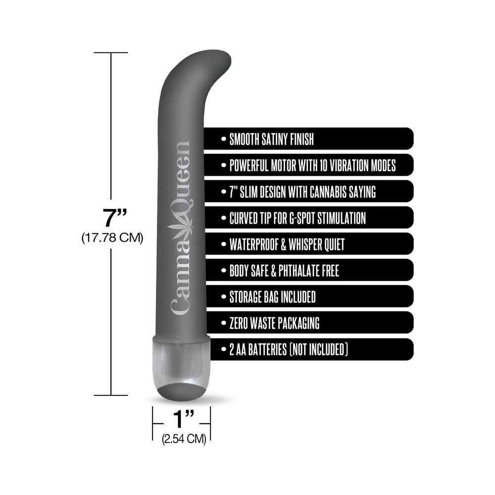 Prints Charming Buzzed 7" G-Spot Vibe - Canna Queen - Gray - Image 3