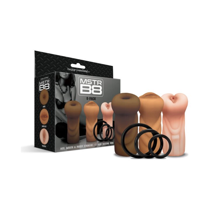 Happy Ending Mstr B8 Six Pack: Ass, Mouth, Pussy Stroker with 3 Rings