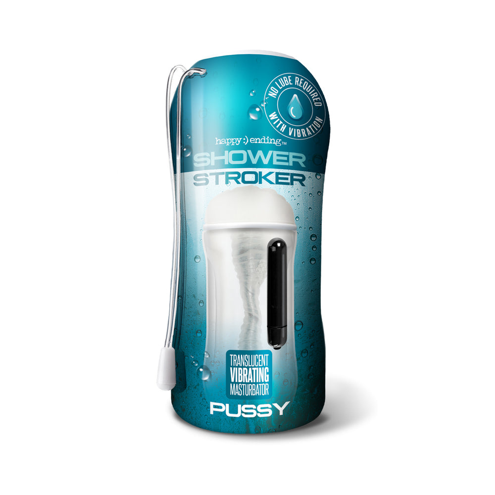 Happy Ending Self-Lubricating, Vibrating Shower Stroker - Pussy - Image 5