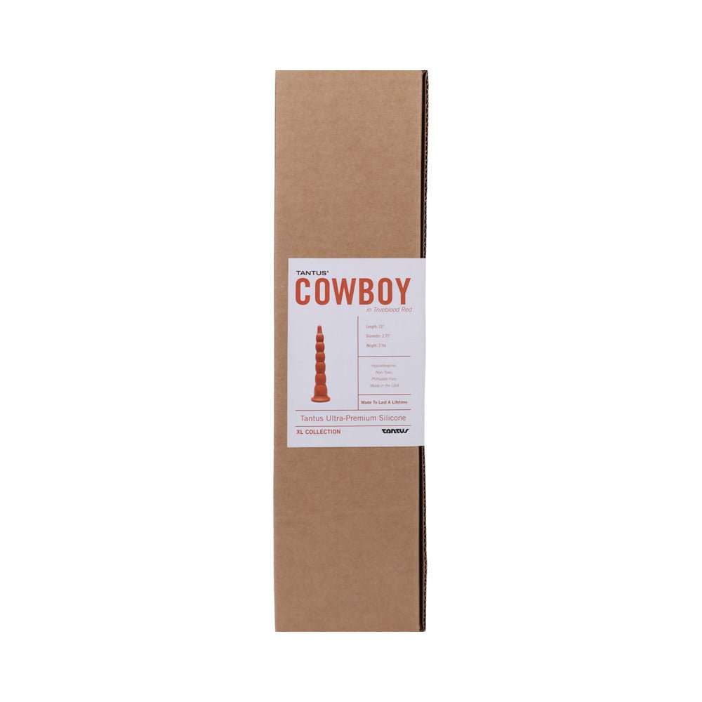 Tantus Cowboy Beaded Dildo Garnet (Box) - Image 3