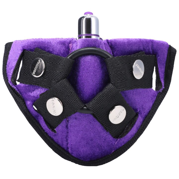 Tantus Velvet Vibrating Strap-On Harness Lilac