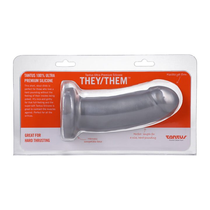Tantus They/Them Super Soft Dildo Silver