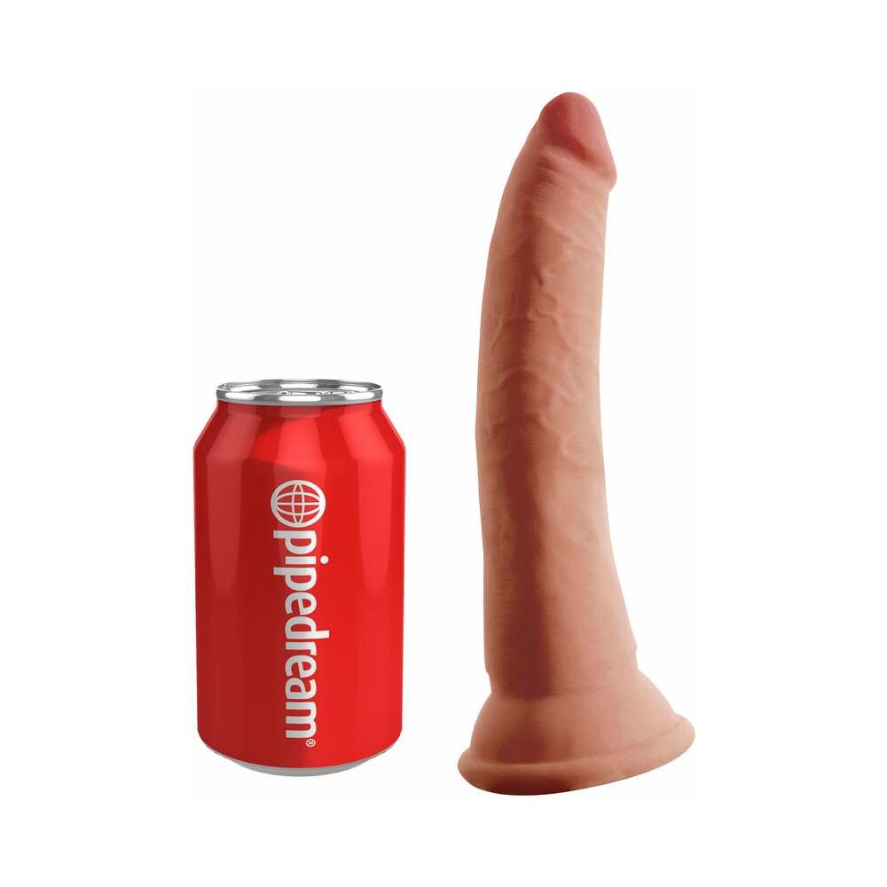 King Cock Plus 7 in. Triple Density Cock Realistic Dildo With Suction Cup Tan - Image 5