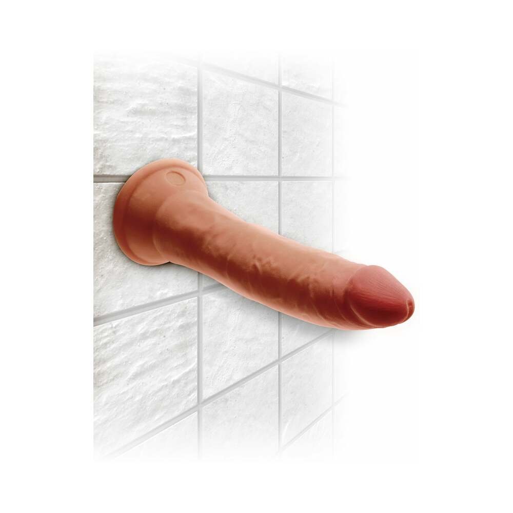 King Cock Plus 7 in. Triple Density Cock Realistic Dildo With Suction Cup Tan - Image 7