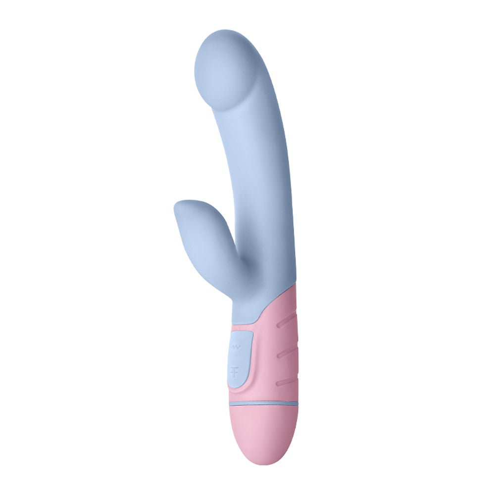 FemmeFunn FFIX Rabbit Waterproof Silicone Dual Stimulation G-Spot Vibrator Light Blue - Image 2