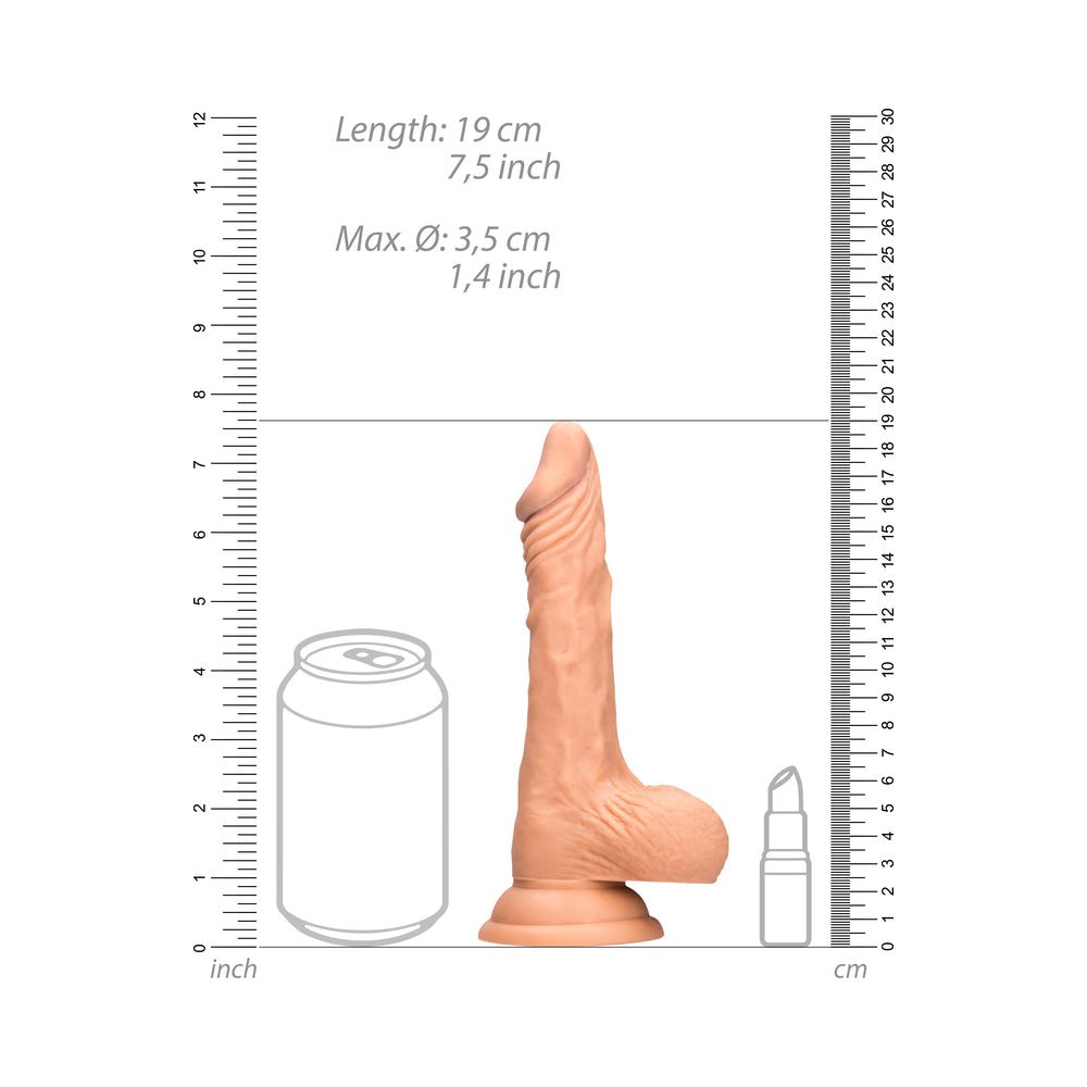 RealRock Realistic 7 in. Dildo With Balls and Suction Cup Beige - Image 9