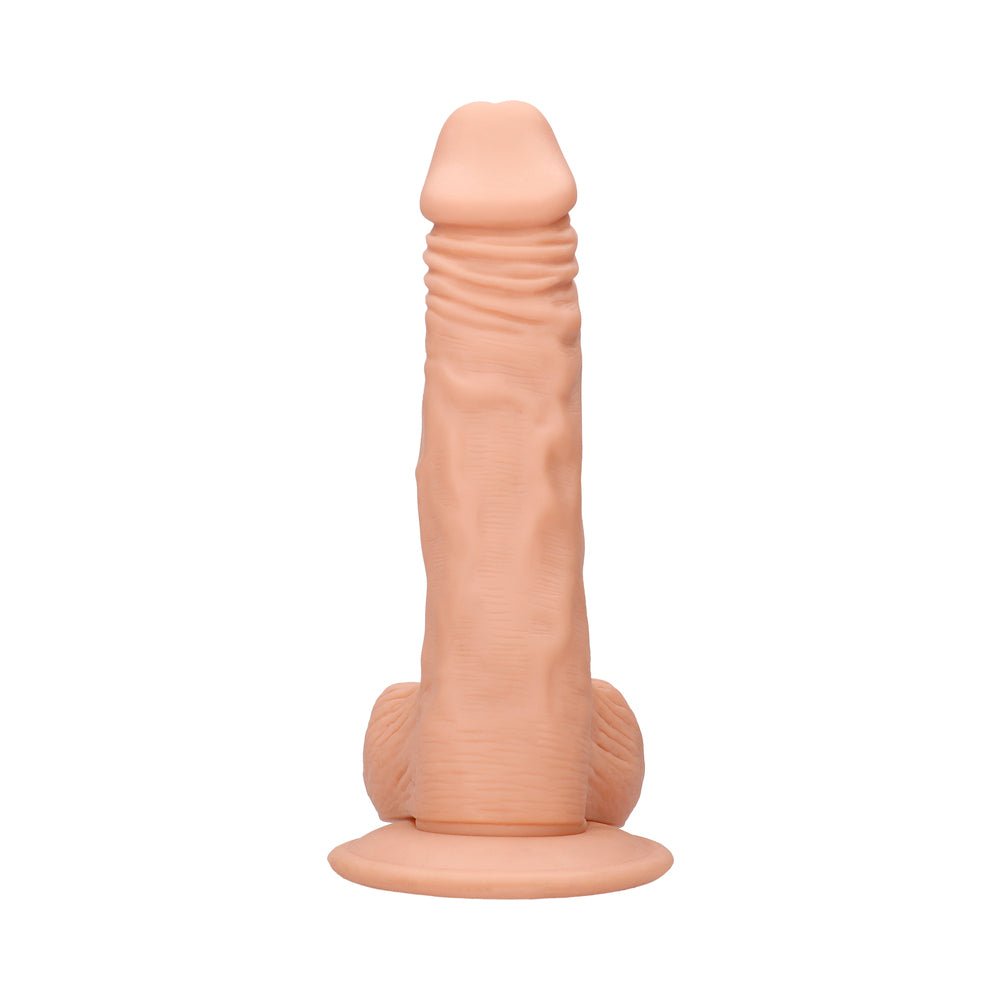 RealRock Realistic 8 in. Dildo With Balls and Suction Cup Beige - Image 4