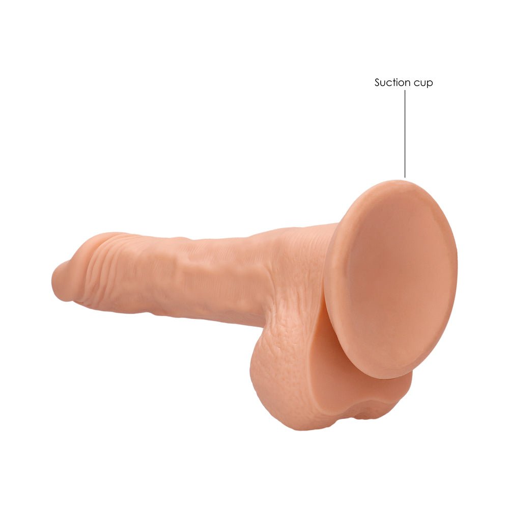 RealRock Realistic 8 in. Dildo With Balls and Suction Cup Beige - Image 6